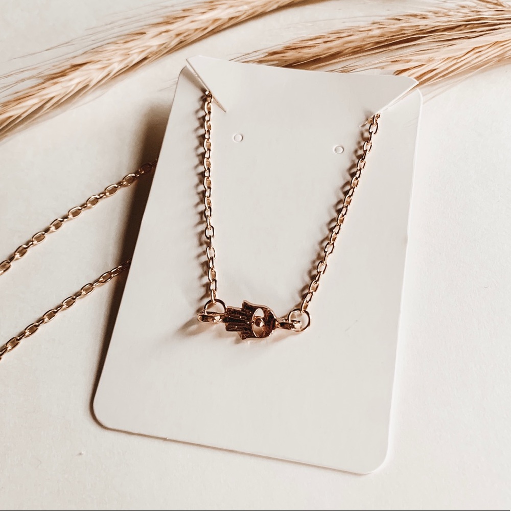 Dainty Gold Hamsa Hand Necklace